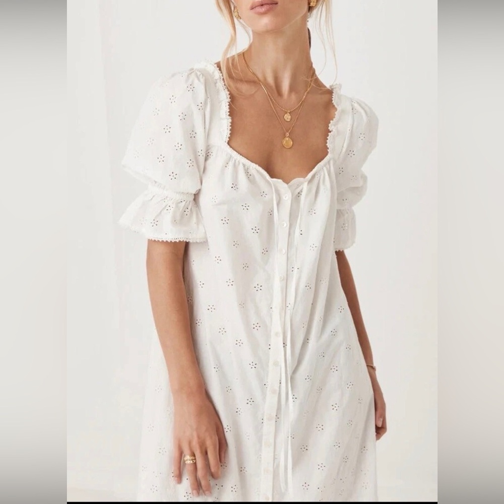 Spell and the Gypsy Bo Day Dress – Edwardian Floral Embroidered Organic Cotton